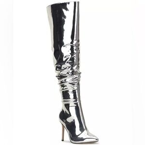 Sz. 7 | NEW | Silver Women's Iyonna Over-The-Knee Slouch Boots